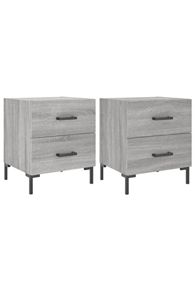 vidaxl Noptiere, 2 buc., gri sonoma, 40x35x47,5 cm, lemn compozit