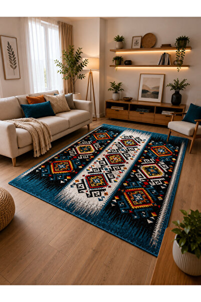DeltaDesign Living Rug /Bedroom Carpet, Model Kolibri 11226/140, Blue