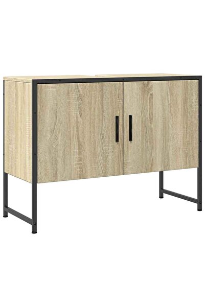 vidaxl Dulap chiuveta de baie, stejar sonoma, 80x33x60cm lemn compozit