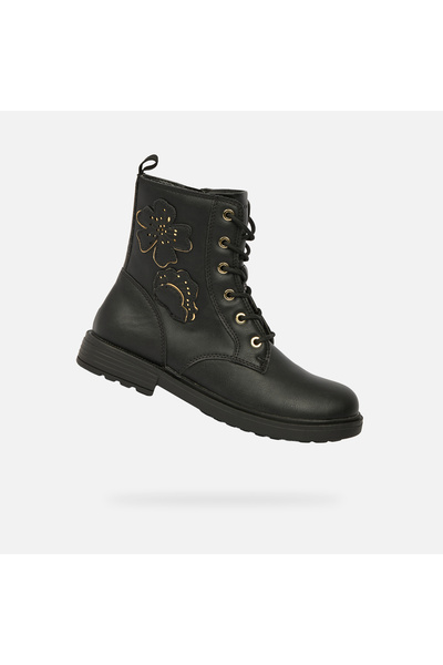 Geox Pantofi negri de gleznă pentru fete Eclair Girl