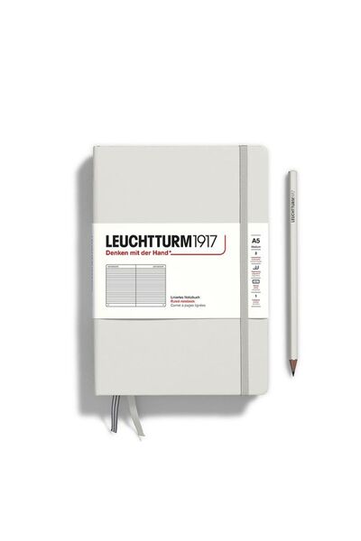 Leuchtturm Caiet A5 Dictando cu copertă rigidă gri deschis