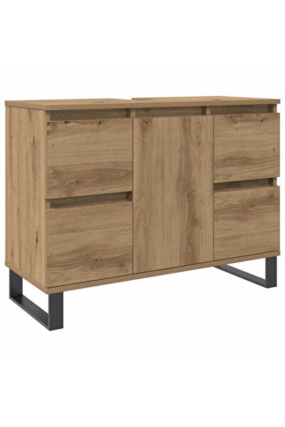 vidaxl Dulap chiuvetă baie stejar artizanal 80x33x60 cm lemn prelucrat