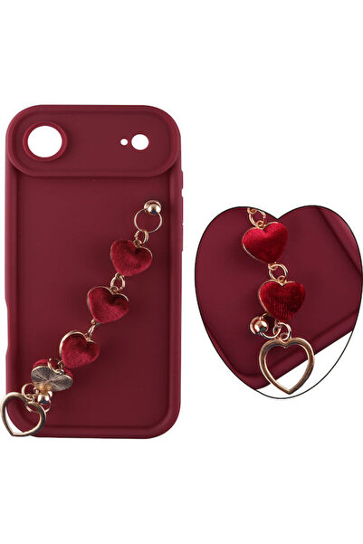 Other Volte-Tel Hearts Θήκη Πλάτης Σιλικόνης με Λουράκι Μπορντό (iPhone Air)
