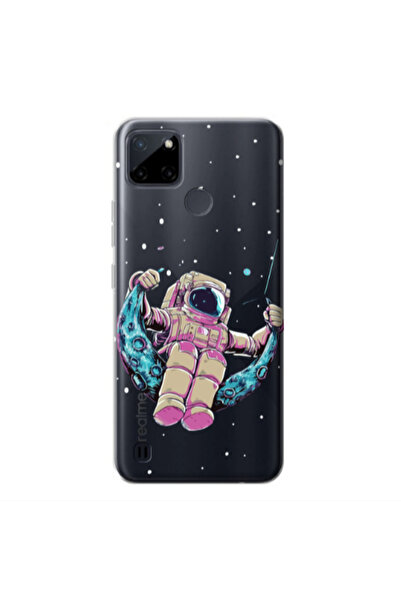 Other Realme C25Y Astronaut swinging on the moon Transparent Silicone TPU Θήκη