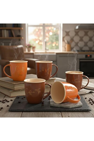 Yıldızan Nzr Beautestore Porcelain Mug 360 ml - Special Boxed Earth Tones and...