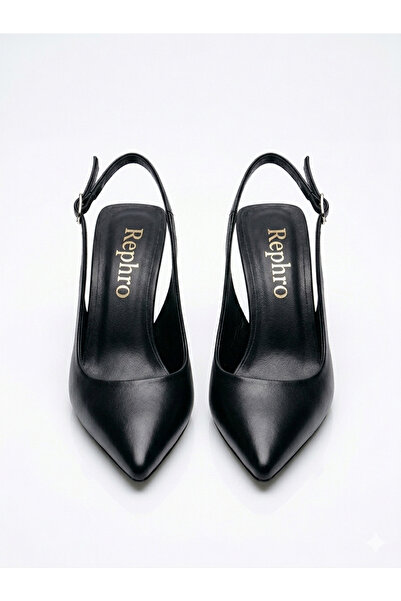 rephro store Lilac Pointed Toe Buckle Black Stiletto
