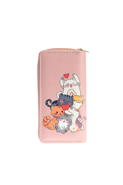 meli melo Pink Wallet with Printed and zipper closure