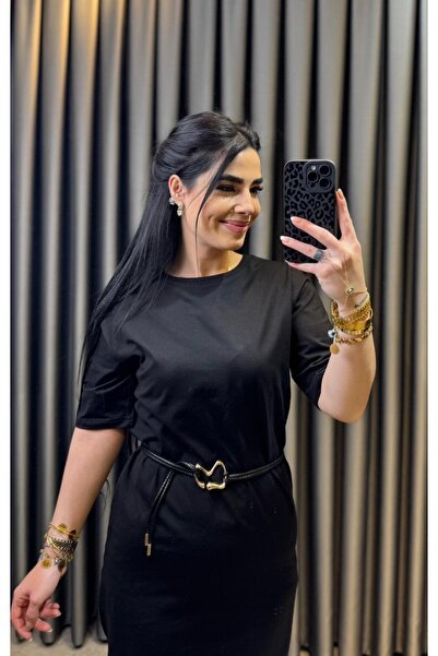 Nisam Midi Length Belted Combed Cotton Dress