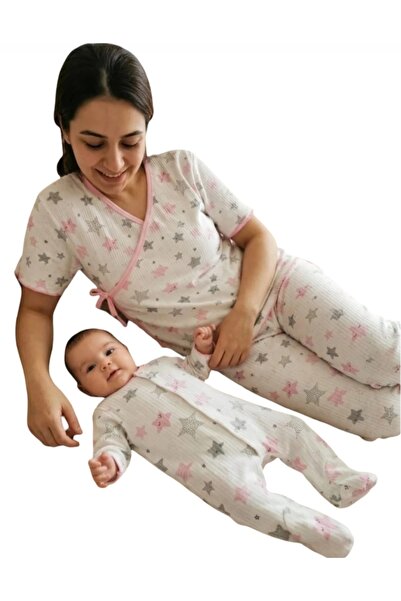 BEGONYA BEBECE KIDS Mother and Baby Pajama Set Short-Sleeved Maternity Set Ho...