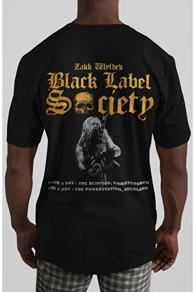 SEVBANO Tricou oversize unisex cu imprimeu pe spate Black Label Society Rock ...