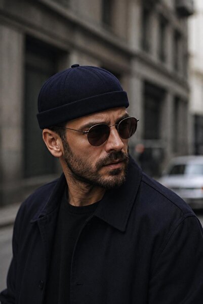 şapkadan Kışlık Takke Hiphop Erkek Takke Şapka Docker koyu lacivert