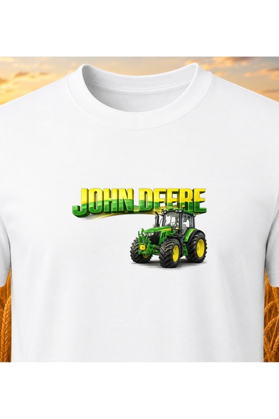 ONUR KANGAL John Deere Tractor Printed Crew Neck T-Shirt -Tm2074