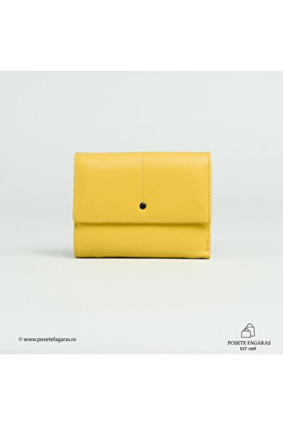 Posete Fagaras Alice Leather Wallet - Light Yellow, Genuine Leather Wallet , ...