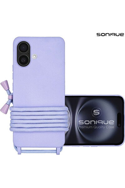 Other Θήκη σιλικόνης με κορδόνι μεταφοράς Sonique για Apple iPhone 16 Plus Λιλά