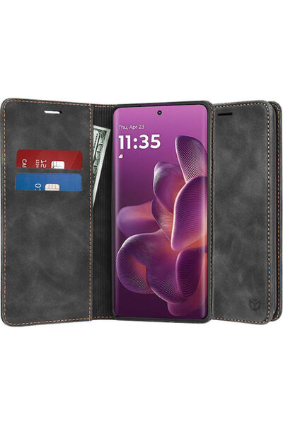 Techsuit Confy Θήκη Motorola Edge Book Σιλικόνη / Συνθετικό Δέρμα Μαύρο (Moto...