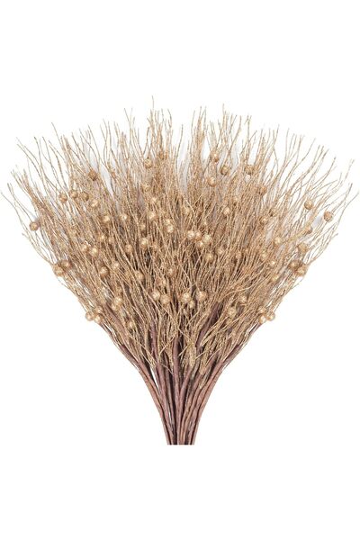Other 20 Pcs Rose Gold Twig Decoration Artificial Christmas Pick 45cm Glitter...