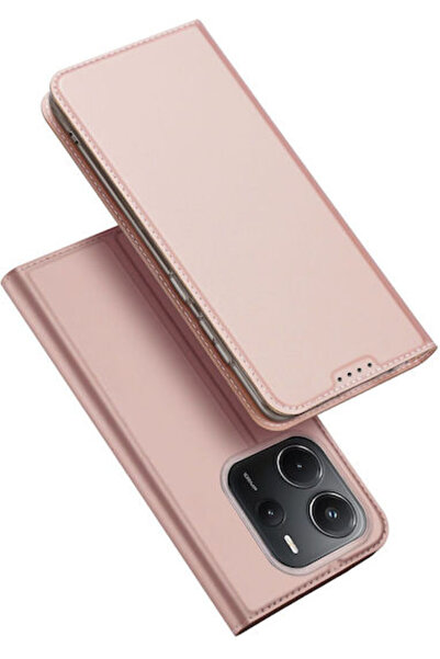 OEM Δερμάτινο Πορτοφόλι / Θήκη Σιλικόνης Ροζ (Redmi Note 14 Pro 4G)