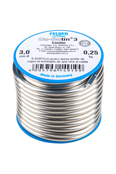 FELDER Aliaj pt Lipire Moale Sn97Cu3, Diametru 3mm, 200 —