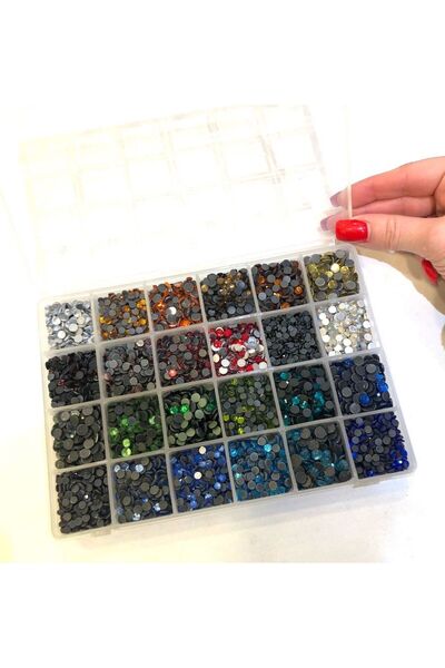 Mandalart Fabric مجموعة أحجار ماسية المظهر، 24 لونًا، تأتي مع علبة