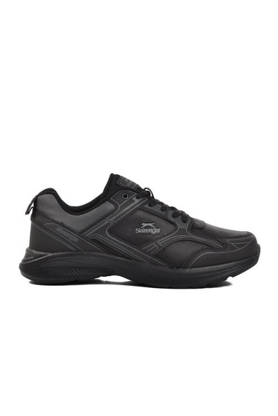 Slazenger Comfortable Lace-Up Casual Sports Shoes Unisex Black Sneakers
