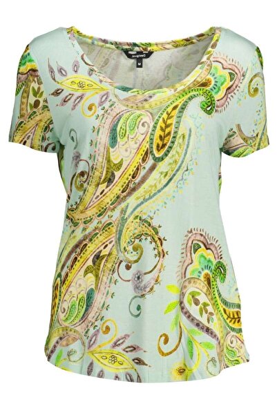 Desigual Mandrágora Κοντομάνικο Γυναικείο Top Γαλάζιο 21SWTKB4-5004 - Small