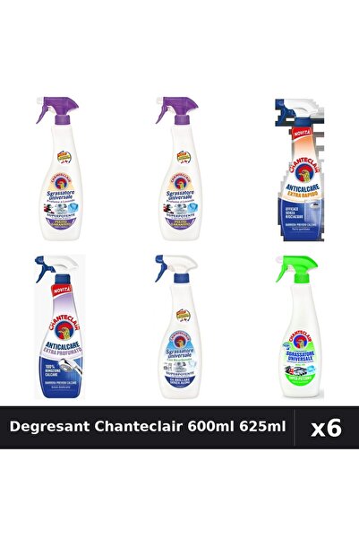 Chanteclair Set 6 Degresant Universal 600ml 625ml - 6 Arome, Anticalcar, Cura...
