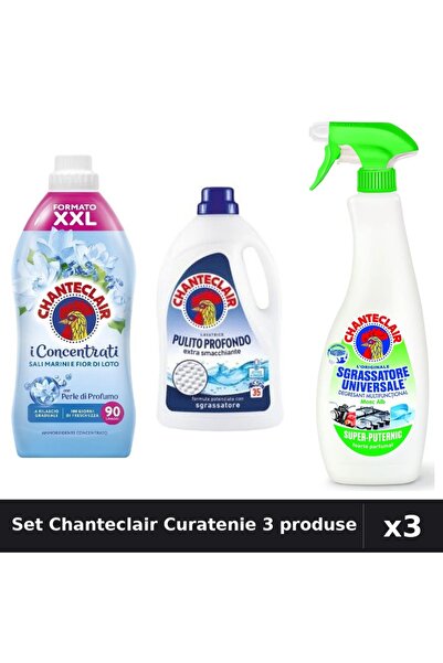 Chanteclair Set 3 Curatenie - Detergent 1575ml, Balsam 1800ml, Degresant 600ml