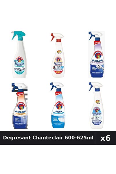 Chanteclair Pachet 6 Degresant Universal și Anticalcar 600-625ml - 6 Arome, C...