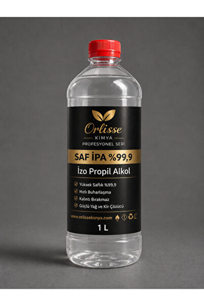 Orlisse IPA %99,9 İzopropil Alkol 1 Litre – Elektronik ve Hassas Yüzey Temizl...