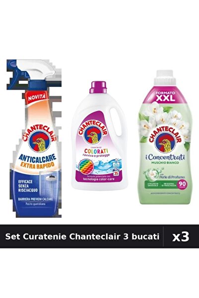 Chanteclair Set 3 Curatenie - Degresant 625ml, Detergent 1575ml, Balsam 1800ml