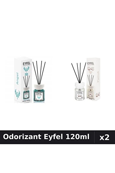 Eyfel Set 2 Odorizante Camera cu Betisoare 120ml - Angel, Bumbac - Parfum Intens