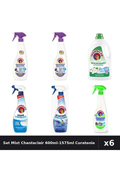 Chanteclair Set 6 Degresant & Detergent 600ml-1575ml - Mosc Alb, Lavanda, Lam...