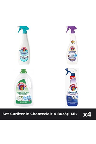 Chanteclair Set 4 Degresant și Detergent 600ml-1575ml - Mosc Alb, Anti-Miros,...