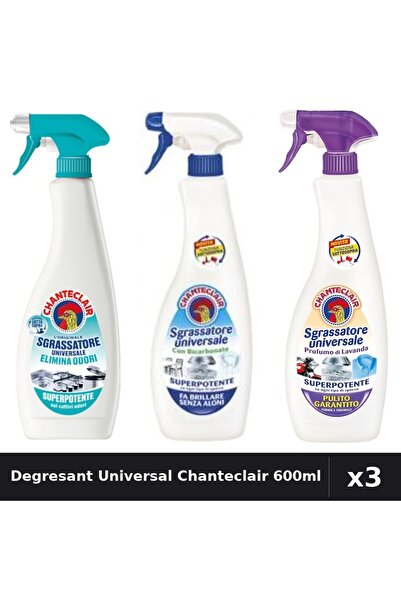 Chanteclair Set 3 Degresant Universal 600ml - Anti-Miros, Bicarbonat, Mosc Alb