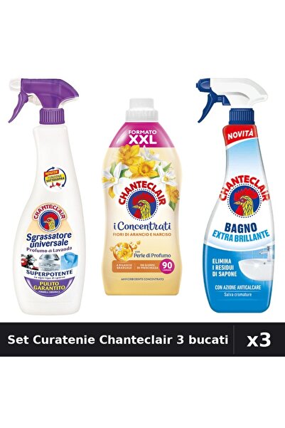Chanteclair Set 3 Curatenie - Degresant 600ml, Balsam 1800ml, Anticalcar 625ml