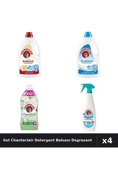 Chanteclair Set 4 Detergent și Balsam Rufe 1575ml 1800ml - Marsilia, Bicarbon...