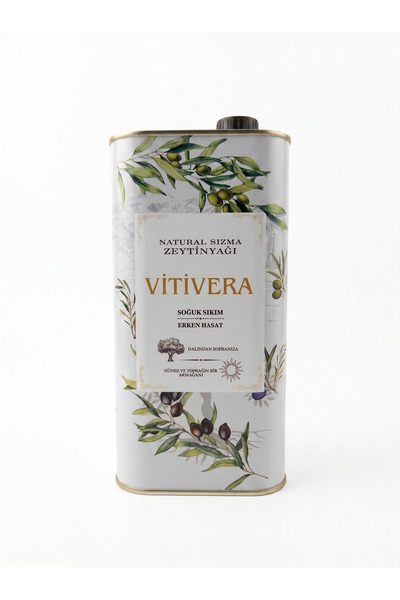 VİTİVERA Premium Soğuk Sıkım Erken Hasat Natural Sızma Zeytinyağı 1L (Cam Şişe)