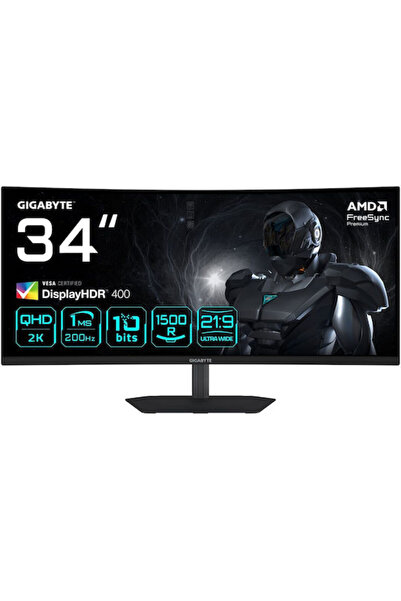 Gigabyte G34WQC2 Υπερευρεία Κυρτή Οθόνη Gaming VA HDR 34 " QHD 3440x1440 200H...