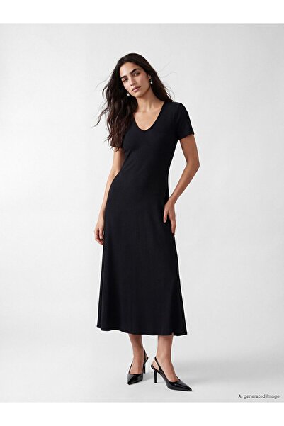 LC Waikiki Lcw Vision V-Neck Bodycon Dress