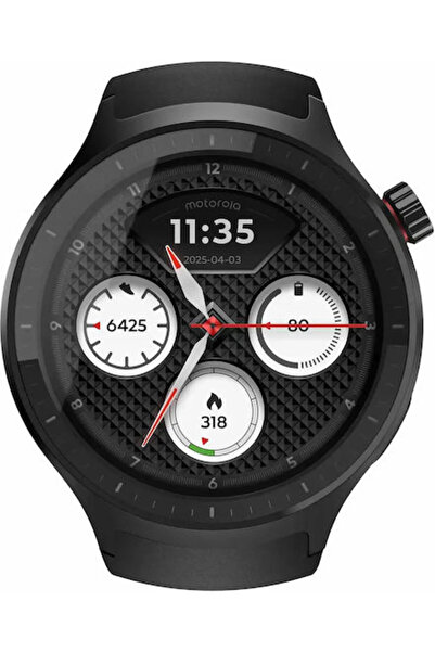 Motorola Ρολόι Moto Αλουμινίου 47mm με Μετρητή Καρδιακών Παλμών, Μαύρο Ματ με...