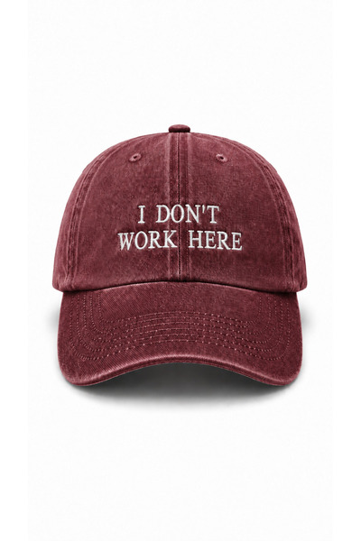 WeavedCo "I Don'T Work Here" Embroidered Vintage Washed Cap Hat