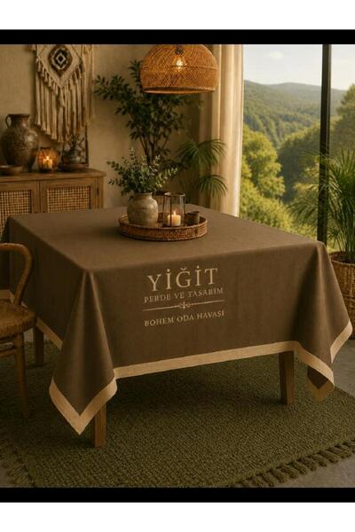 Karesi 128 Yi̇ği̇t Perde Ve Tasarim Brown Color Beige Transitional Velvet Tex...