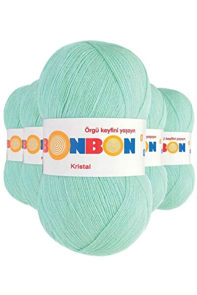 atastore2017 5 Pieces of Crystal Hand Knitted Yarn Water Green 98329 - Bonbon...