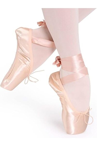 Other Satin Pointed Toe Shoes Ballet Slippers with Silicone Gel Toe and Ribbo...
