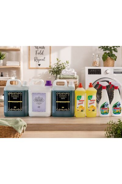 Arkara Clean Pachet Family : Detergent de rufe 10L + Balsam de rufe 5L + Dete...