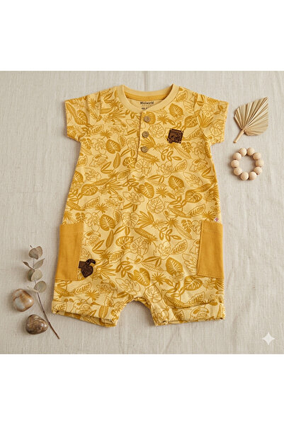Victorino Summer Jumpsuit for Babies and Children Made of Cotton – Mustard Ye...