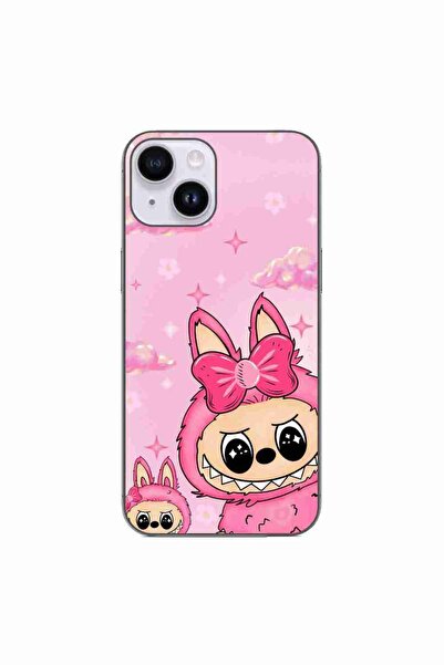OEM Husa compatibila cu Apple iPhone 14 Silicon Gel Tpu Model Labubu Pink Fan...