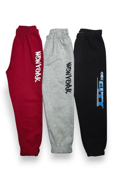 Merve Nur Tekstil Children's Printed Sweatpants Set of 3