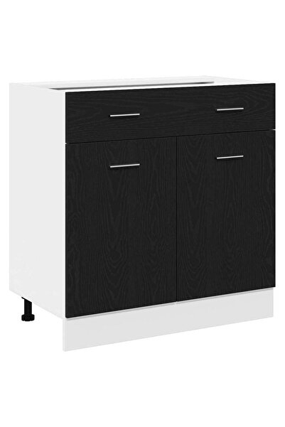vidaxl Wall cabinet Black Oak 80 x 31 x 81.5 cm Composite wood