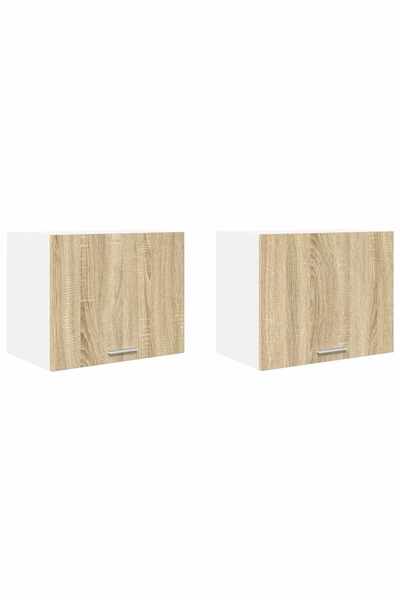 vidaxl Wall cabinet 2 pcs Sonoma Oak and White 50 x 31 x 40 cm